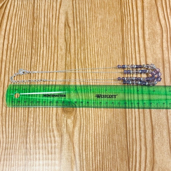 Swarovski Silver Tone Crystal Beaded ate-Strand Necklace - Picture 5 of 5